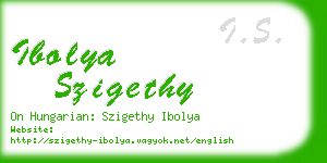 ibolya szigethy business card